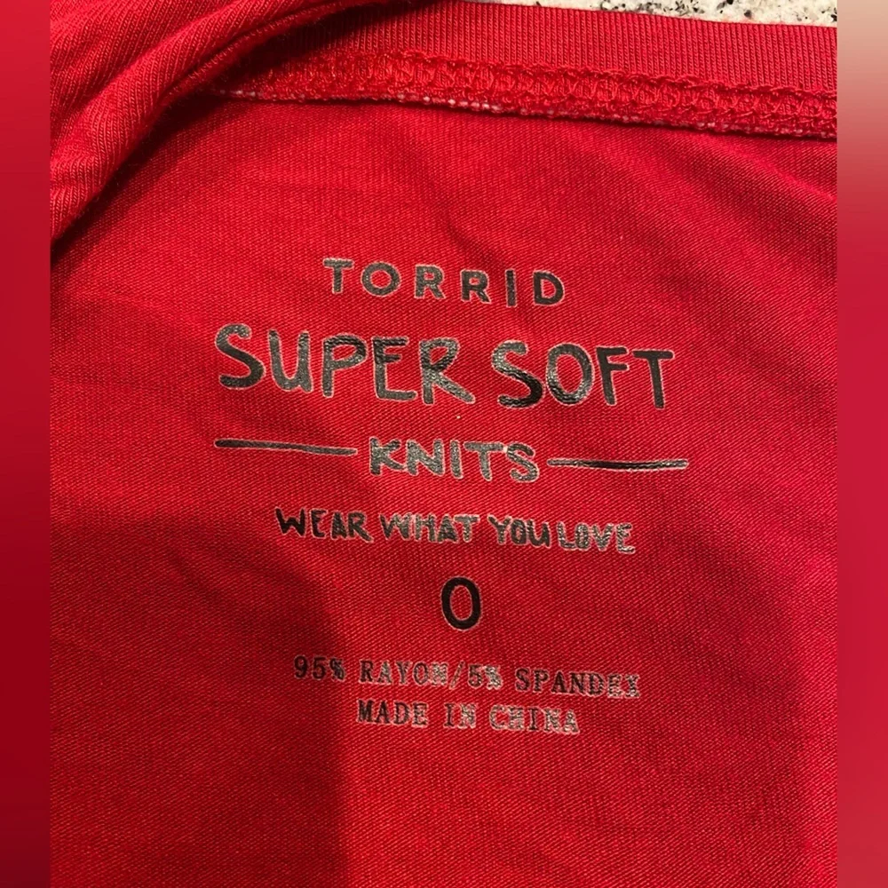 Torrid Super Soft Red Knit Top sz 0